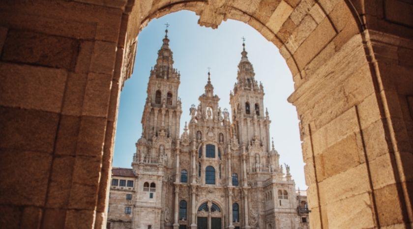 Blick auf die Kathedrale in Santiago